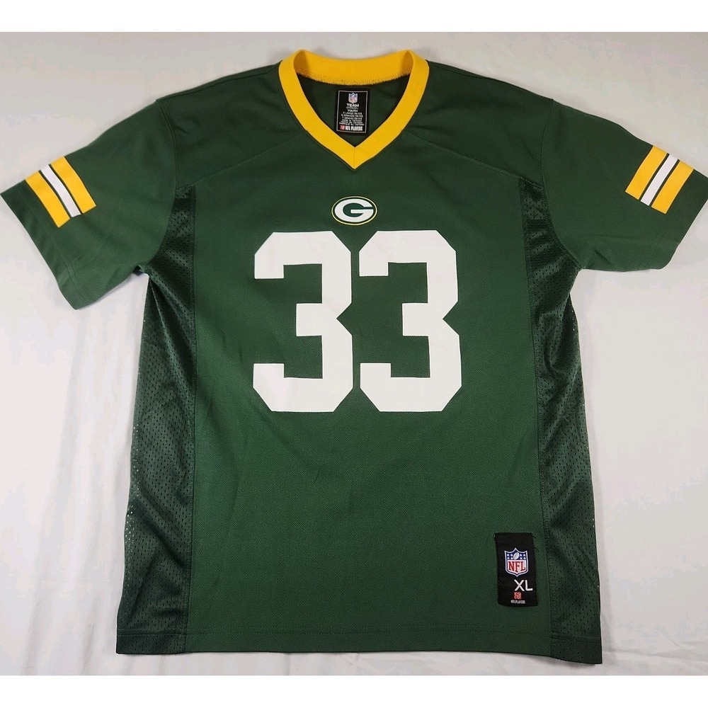 Green Bay Packers Football  Jersey Aaron Jones #33 NFL Team Apparel Youth